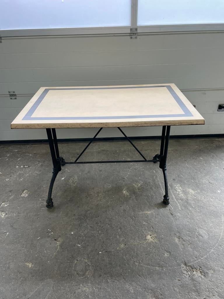 Terrastafel tuintafel gietijzeren onderstel, Ophalen, Gebruikt, Rechthoekig, Metaal