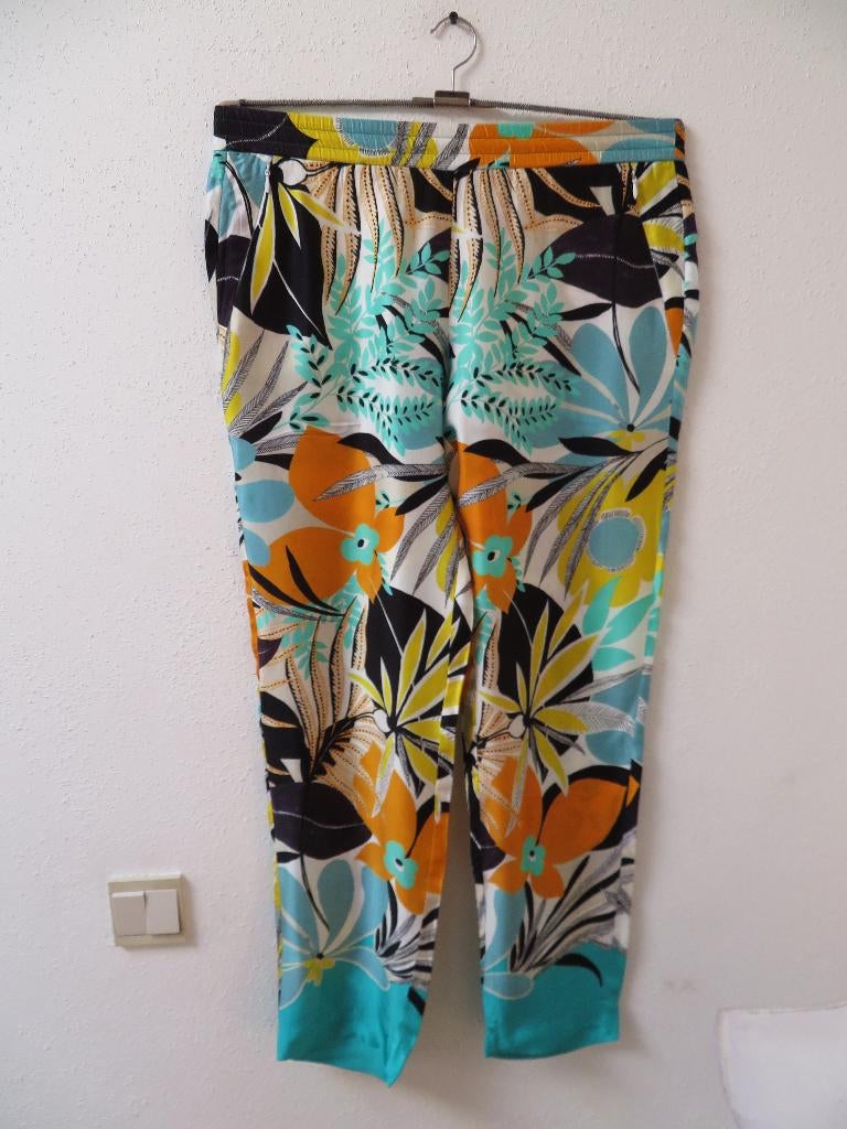 A94 LAUREL aparte broek blauw zwart oranje maat 38, Kleding | Dames, Maat 38/40 (M), Ophalen of Verzenden, Zo goed als nieuw, Lang