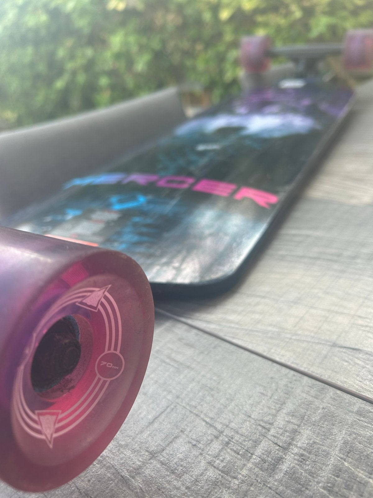 Mercer Longboard met wolf design, Ophalen, Gebruikt, Skateboard, Longboard