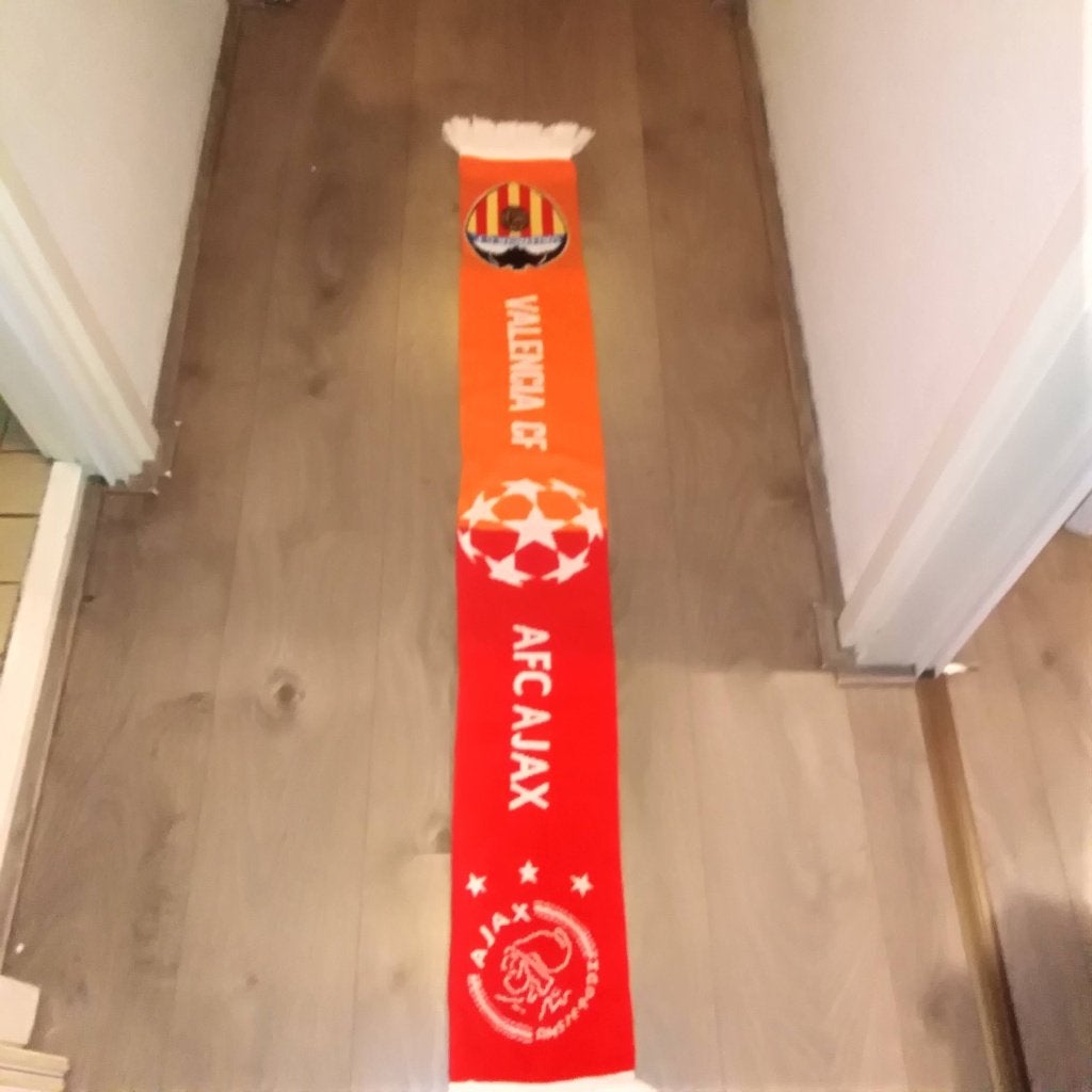 Ajax sjaal UEFA champions league Valencia/Ajax, Ophalen, Gebruikt, Ajax, Vaantje of Sjaal