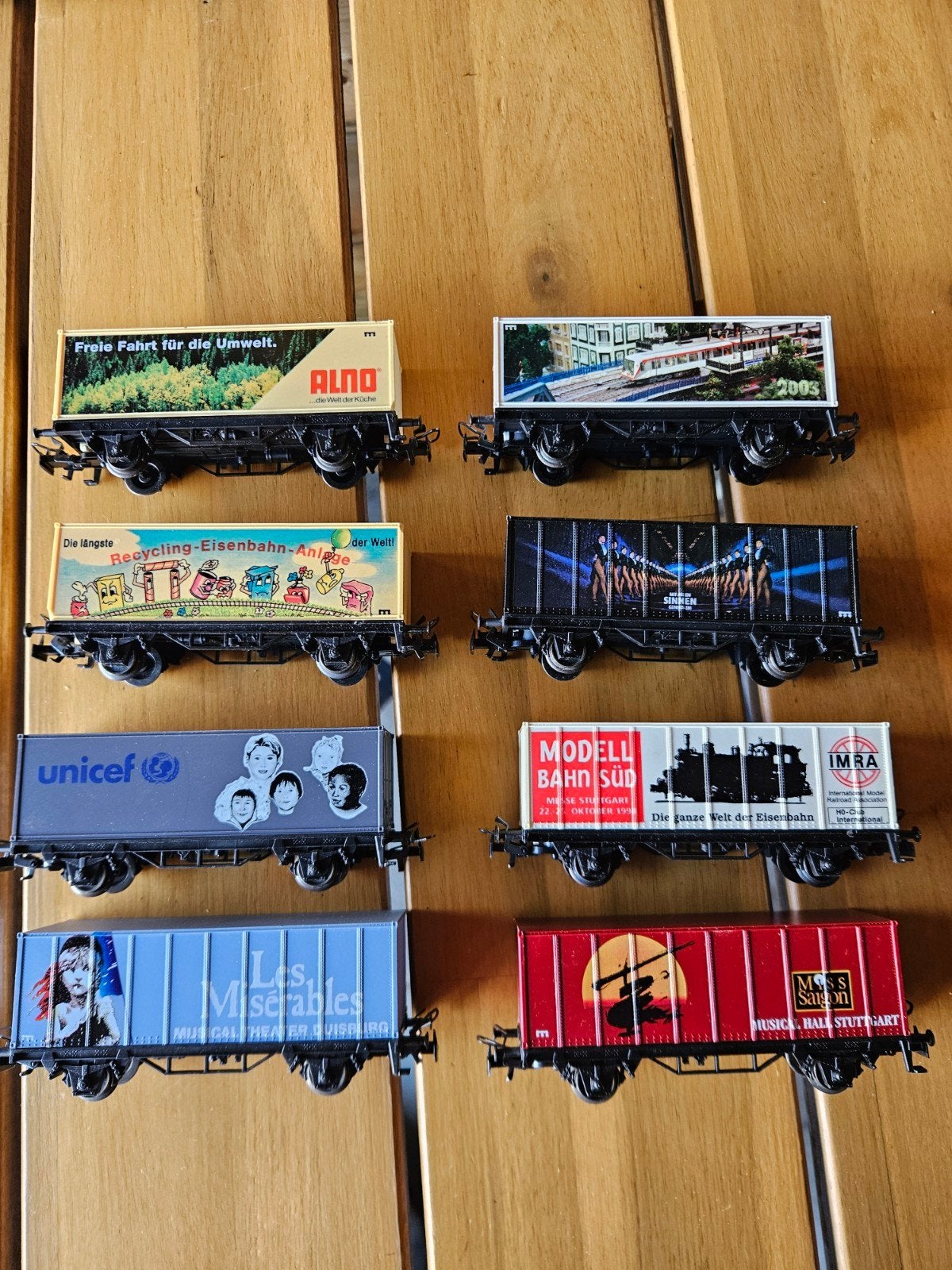 Set van 8 diverse Marklin containerwagons, Wisselstroom, Wagon, Ophalen of Verzenden, Zo goed als nieuw