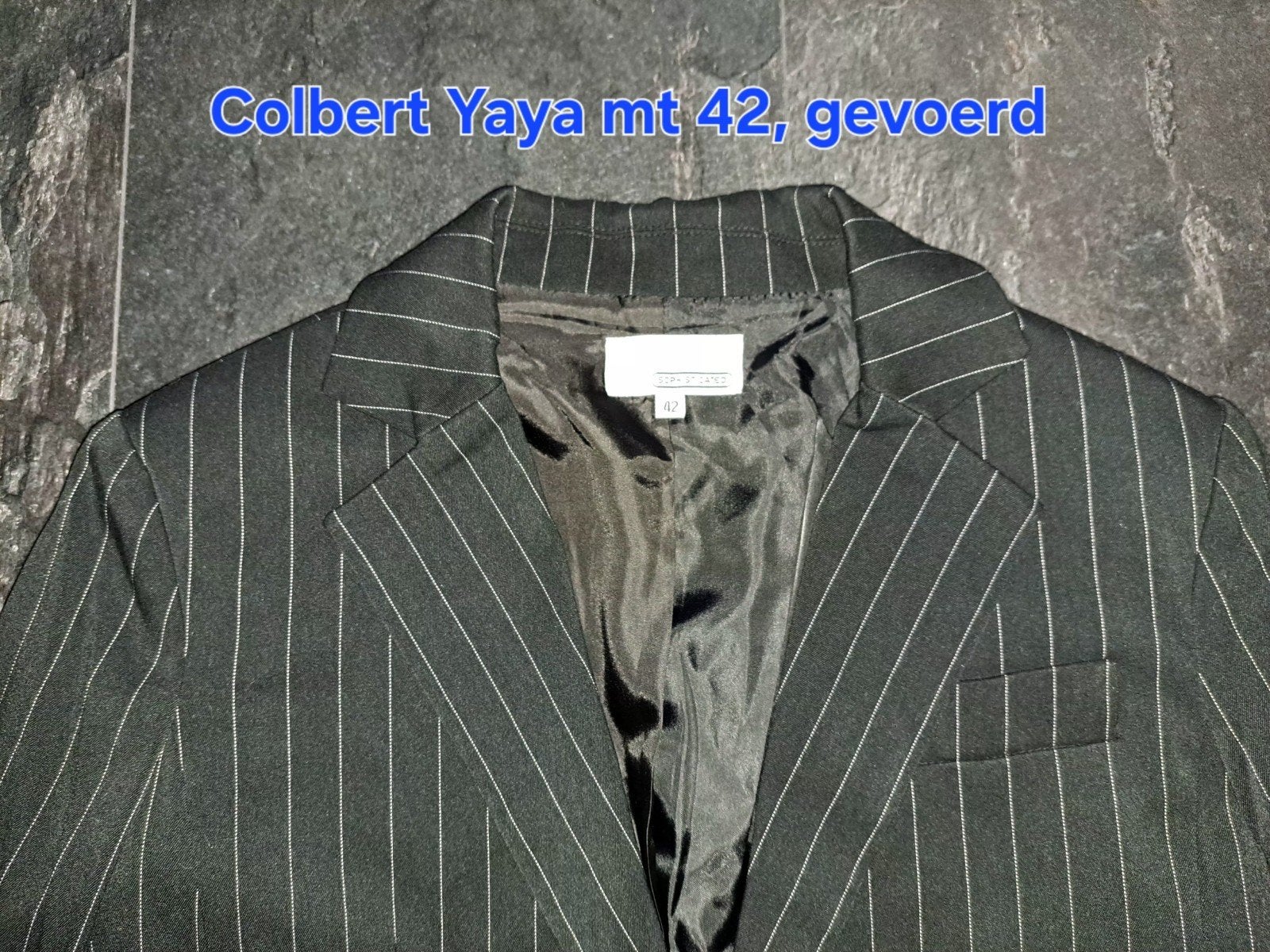 Yaya krijtstreep colbert maat 42, gevoerd, Kleding | Dames, Zwart, Maat 42/44 (L), Ophalen of Verzenden, Zo goed als nieuw