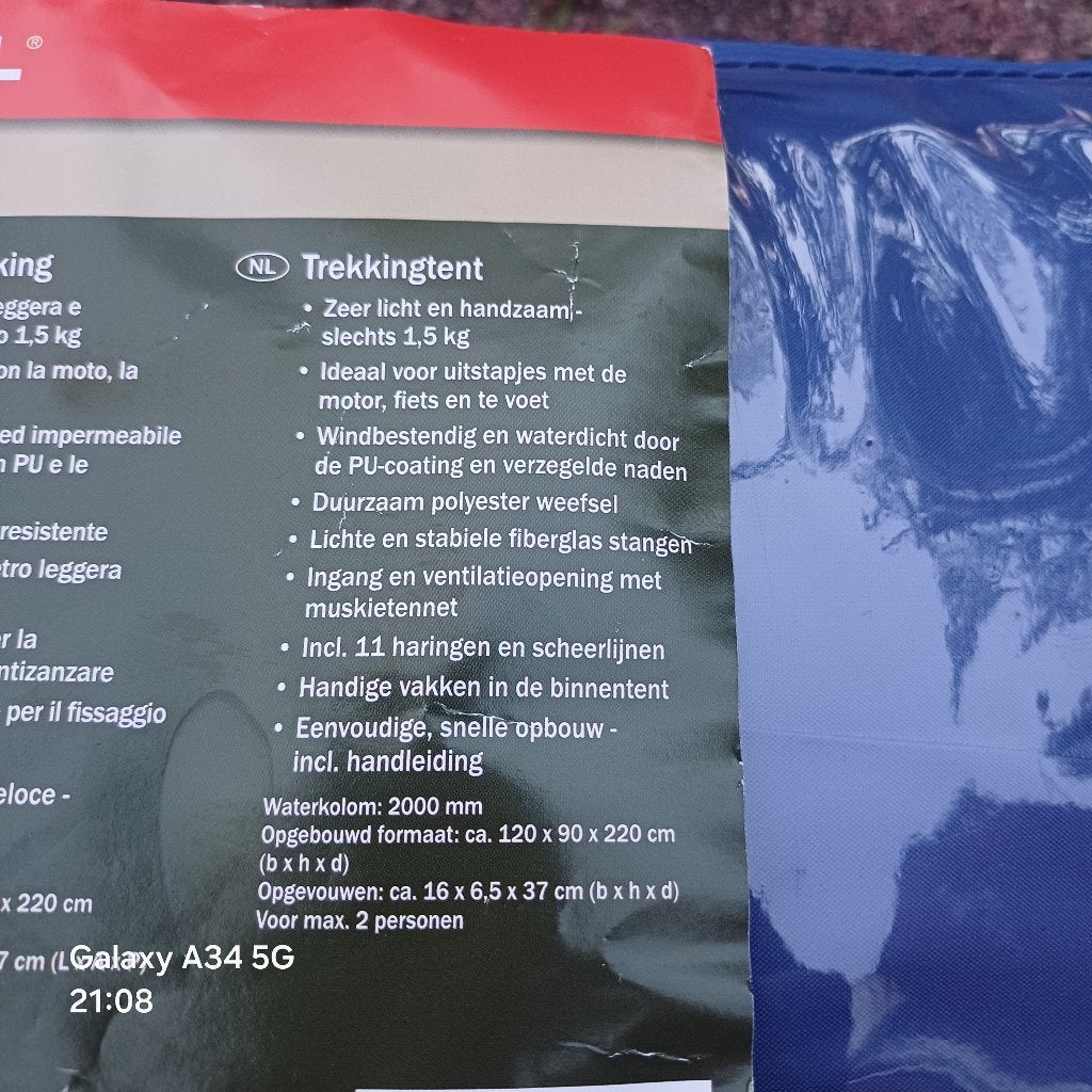 tent, Caravans en Kamperen, Tenten, Ophalen, Nieuw, Tot en met 2