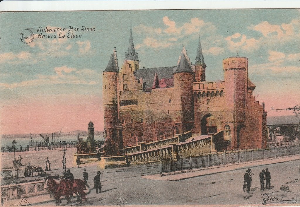 Oude Ansichtkaart Antwerpen Het Steen (Anvers Le Steen), Verzenden, 1920 tot 1940, Gelopen, België en Luxemburg