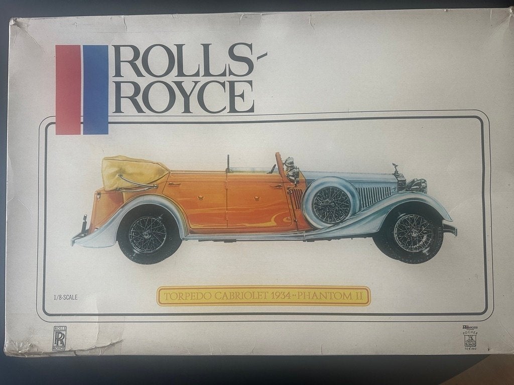 Pocher Rolls Royce Torpedo Cabriolet Phantom II onafgebouwd, Auto, Groter dan 1:32, Zo goed als nieuw, Ophalen