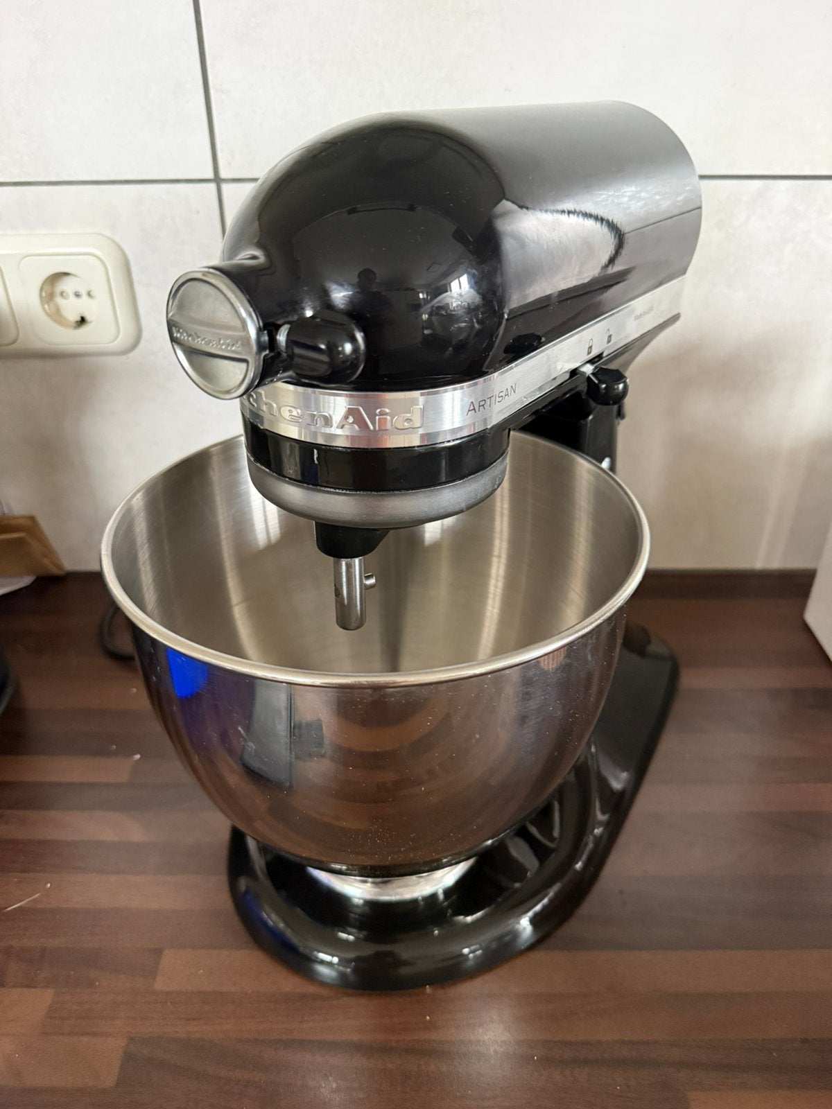 KitchenAid mixer zwart!, 4 liter of meer, Ophalen, Zo goed als nieuw, 3 snelheden of meer