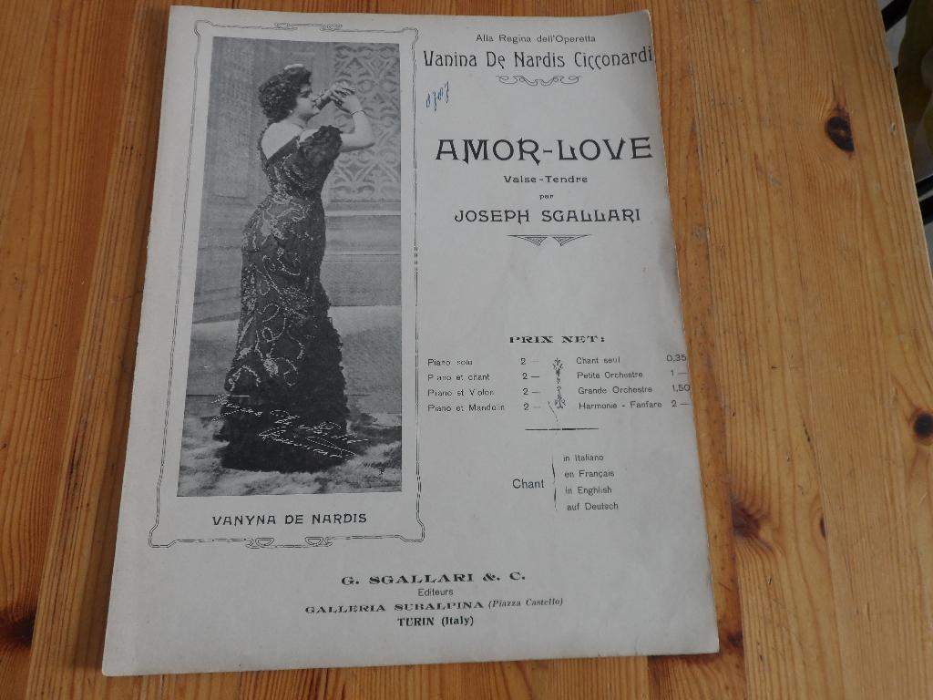 Amor love - joseph sgallari - vanyna de nardis, Gebruikt, Ophalen of Verzenden, Artiest of Componist, Piano