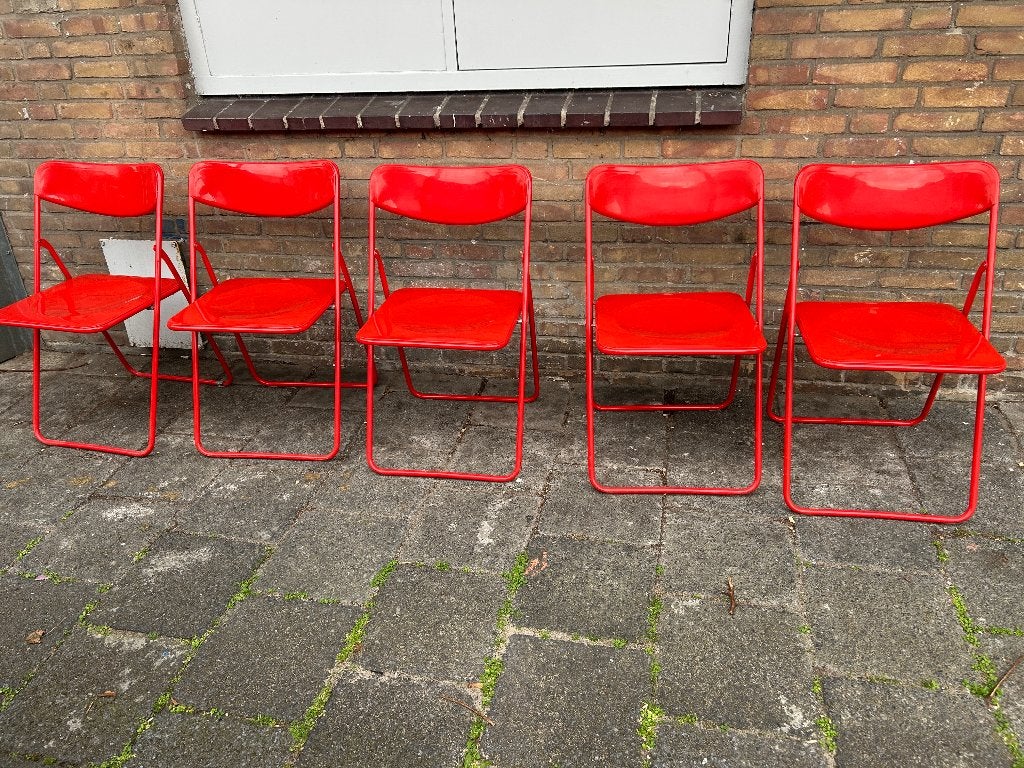 5 ikea klapstoelen TED by niels gammelgaard jaren 70, Ophalen, Vintage ikea, Kunststof, Gebruikt