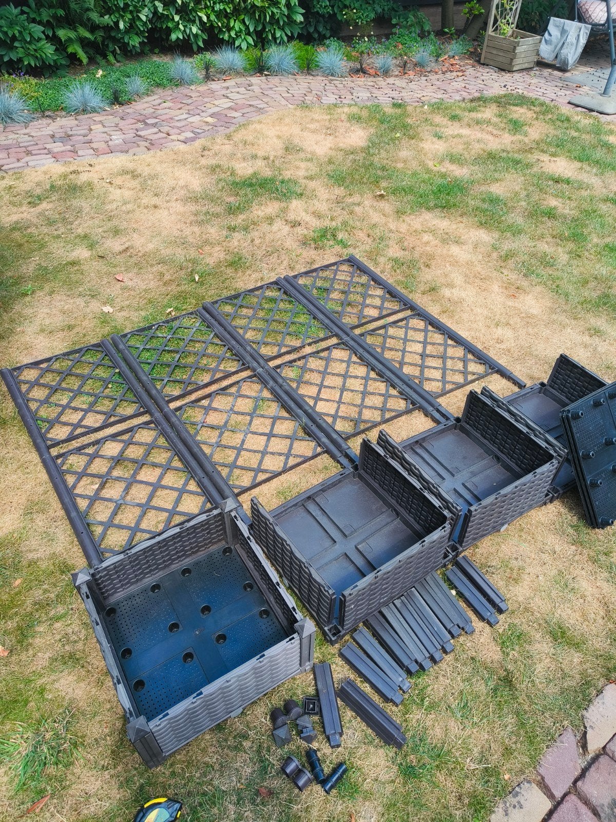 Vida XL plantenbak met klimrek kunstof, Ophalen, Kunststof, Gebruikt, 100 cm of meer