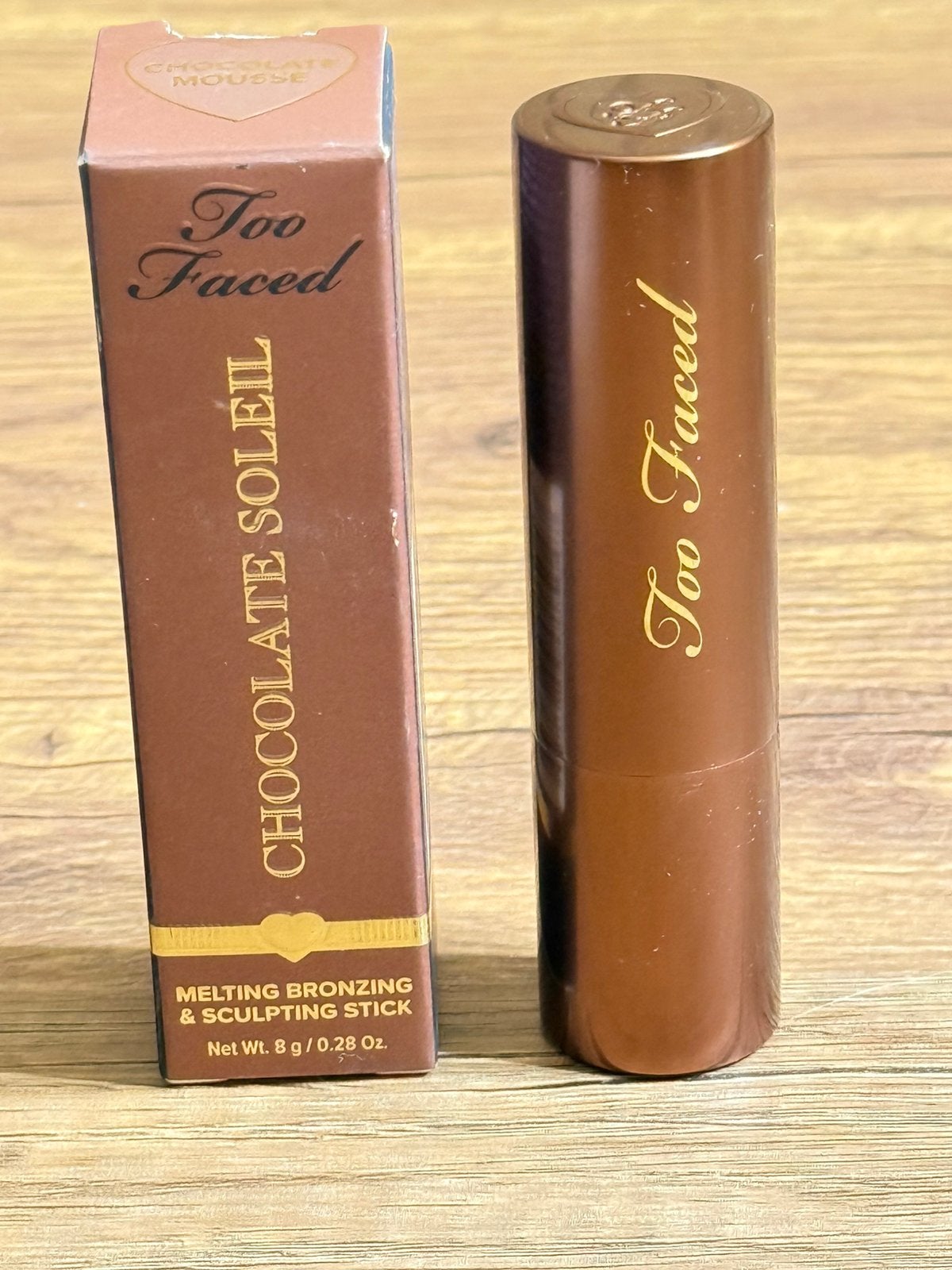 Too Faced Chocolate Soleil Cream Bronzer Stick, Ophalen of Verzenden, Zo goed als nieuw, Bruin, Gehele gezicht