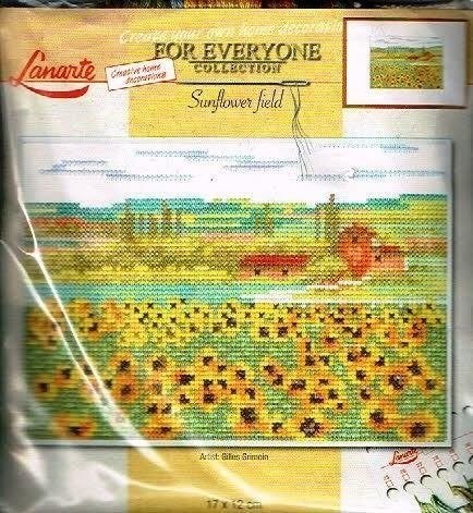 Borduurpakket Sunflower field 34813, Hobby en Vrije tijd, ., Nieuw, Ophalen of Verzenden, .