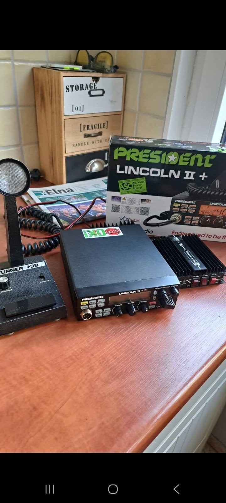 President Lincoln II+  met Turner +3B + Lineair 100 watt, Telecommunicatie, Ophalen of Verzenden