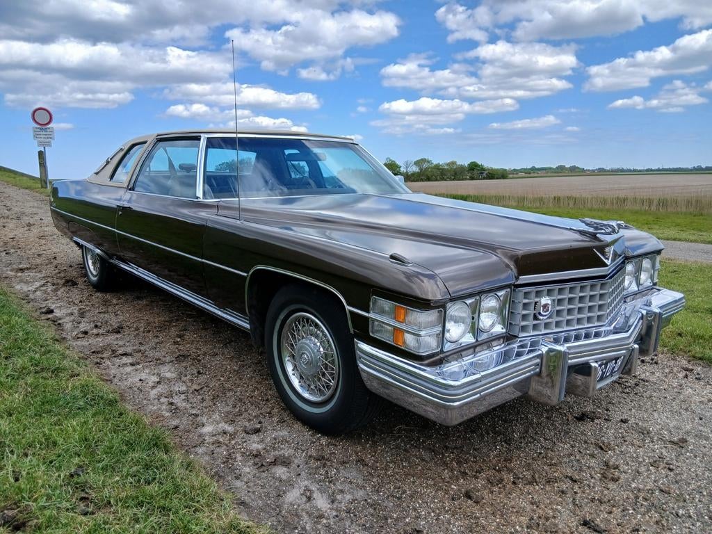Cadillac Coupe de Ville 1974 - Benzine/LPG, Auto's, Automaat, Bruin, Leder en Stof, Particulier