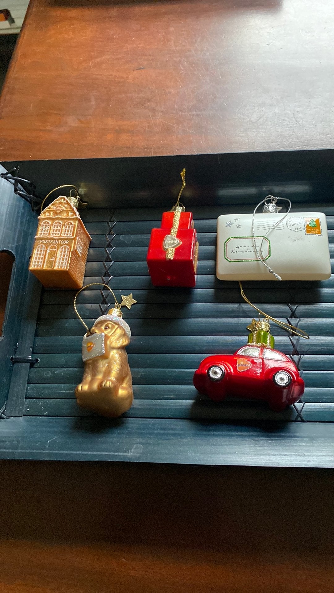 Kerst kerstbal vondels  5 st postnl kerstversiering, Diversen, Ophalen, Gebruikt