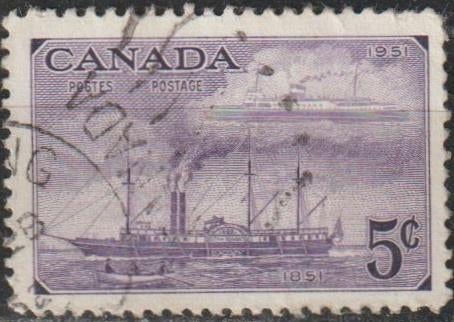 1231. Canada 267 gest. Schip, Ophalen of Verzenden, Gestempeld, Noord-Amerika