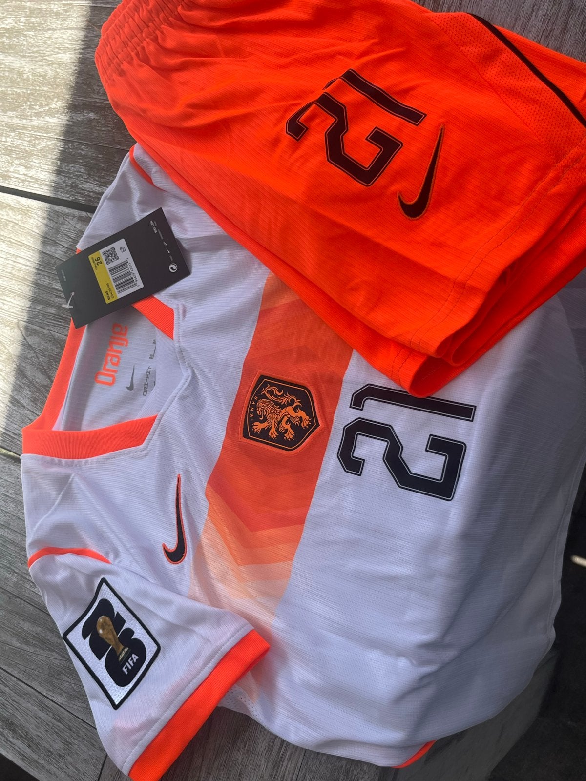 Nederlands Elftal Setje Frenkie de Jong 21 (maat 158-164), Sport en Fitness, Voetbal, Ophalen of Verzenden, Gebruikt