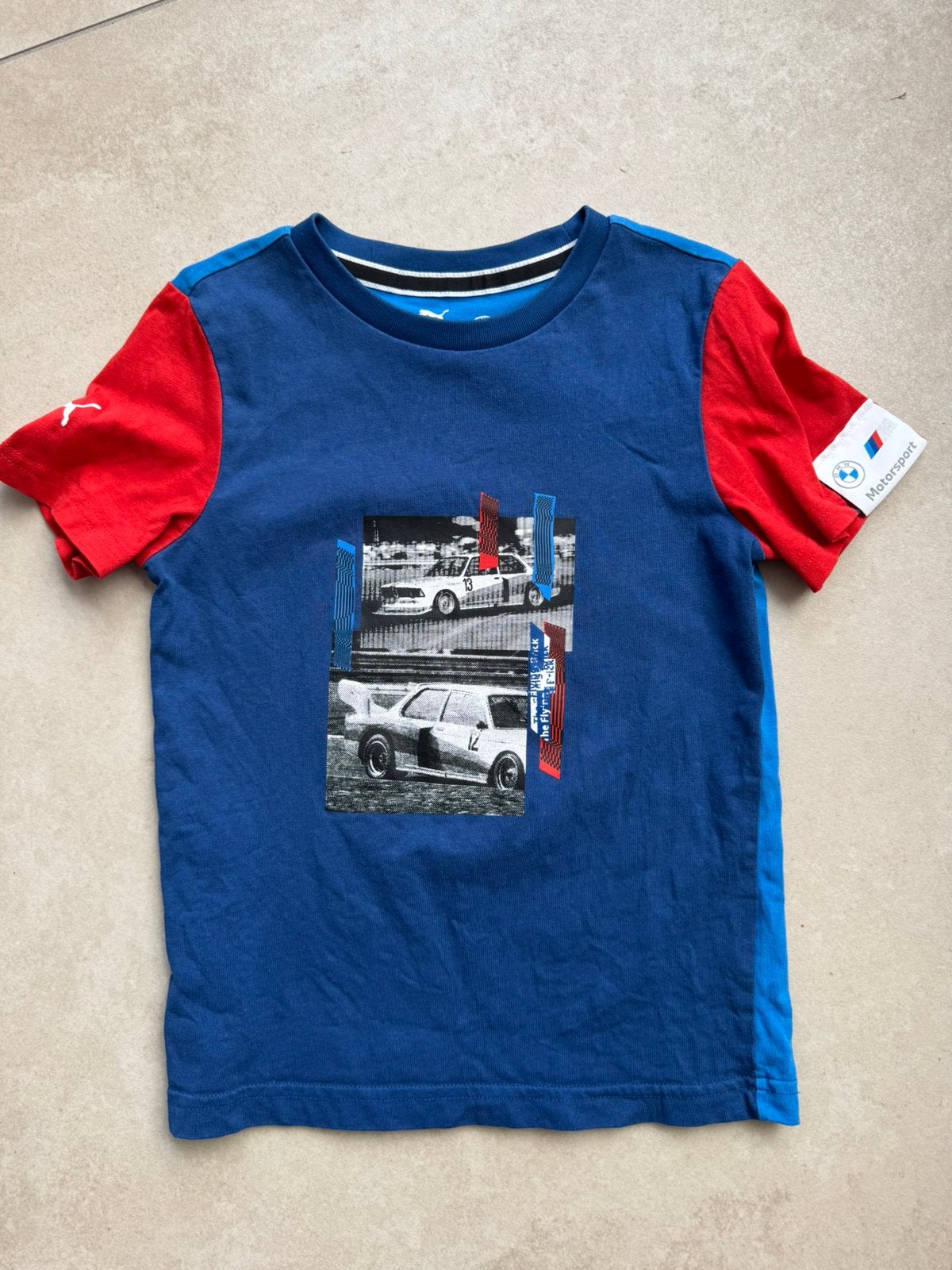 BMW PUMA t-shirt maat 128, Ophalen of Verzenden, Zo goed als nieuw, Jongen, Shirt of Longsleeve