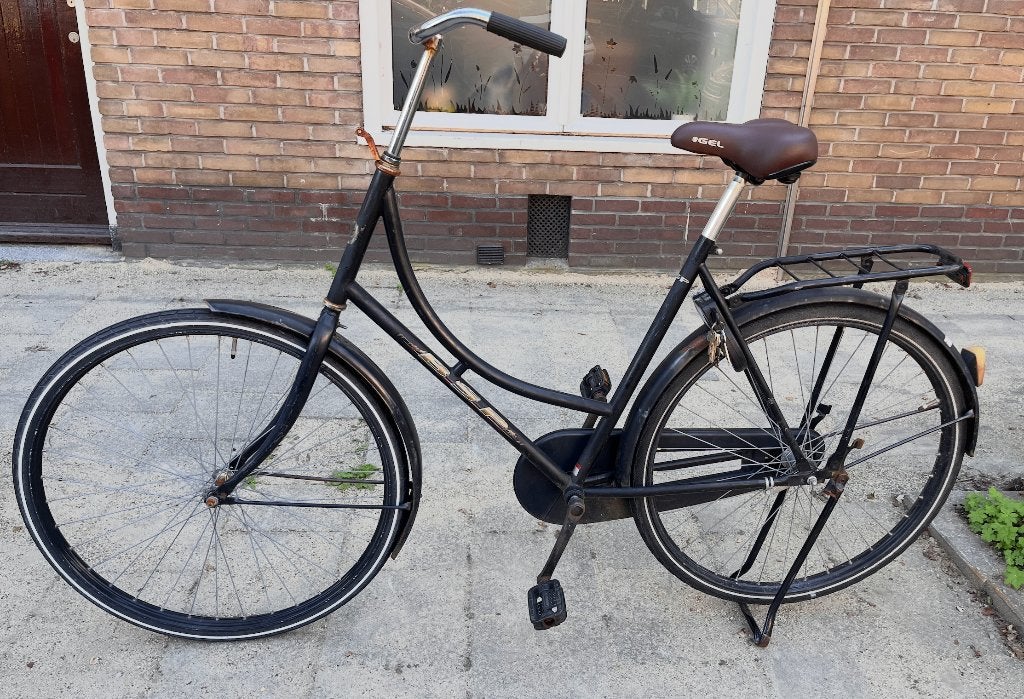 Omafiets 28 inch met nieuw zadel, Ophalen, Terugtraprem, Gebruikt, 56 cm of meer