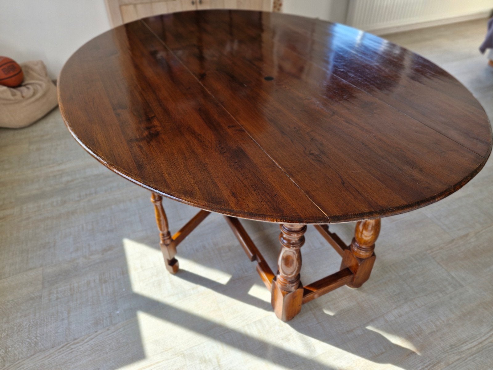 Antieke Gateleg Eettafel / Side table - Ovaal, Massief Eiken, Ophalen