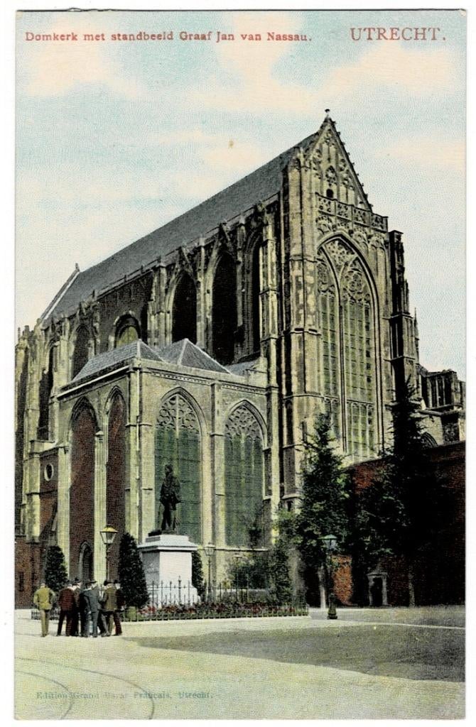 Utrecht 1910. Domkerk met standbeeld Graaf Jan van Nassau., Verzamelen, Ophalen of Verzenden, Voor 1920, Ongelopen, Utrecht