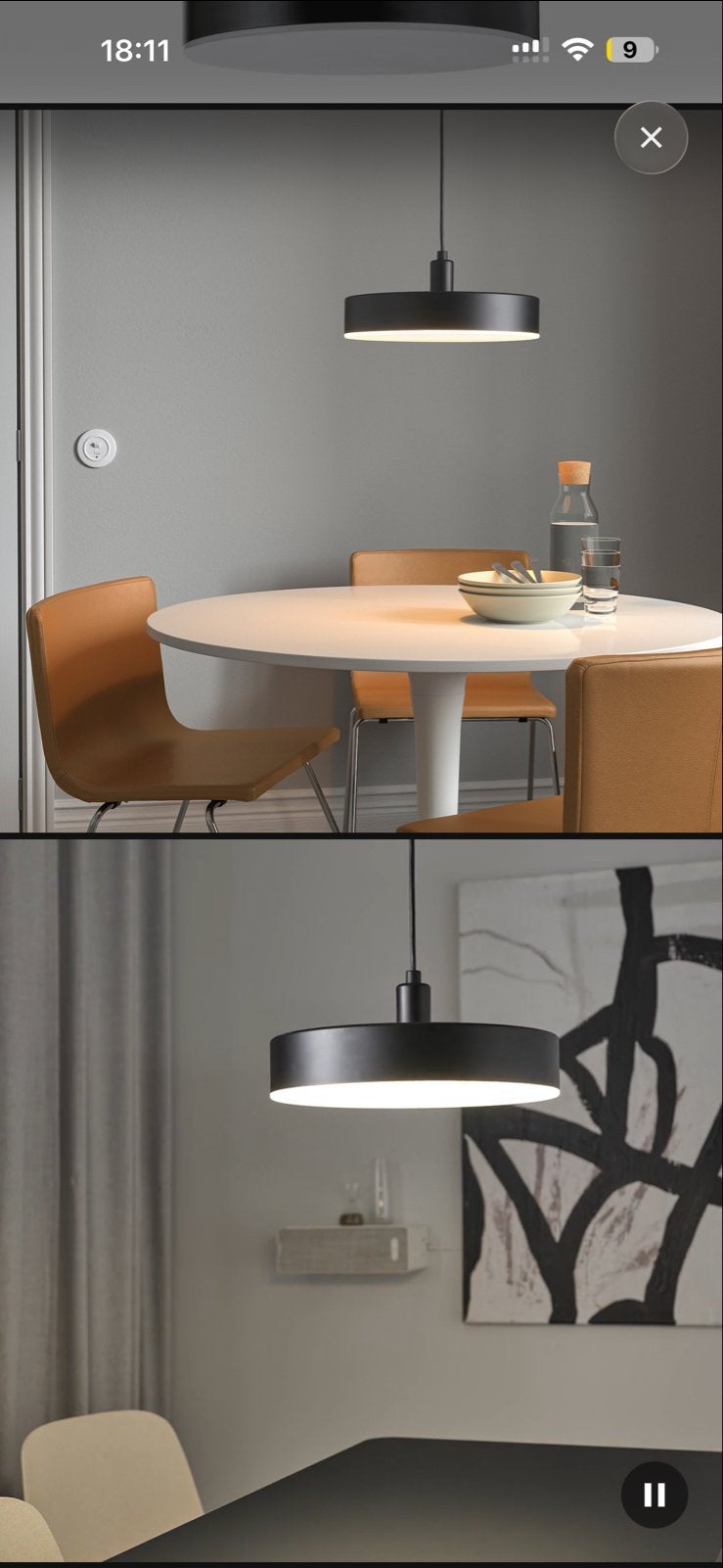 IKEA Nymåne hanglamp zwart - Nieuw in doos, Ophalen of Verzenden, Nieuw, Metaal, Overige fittingen