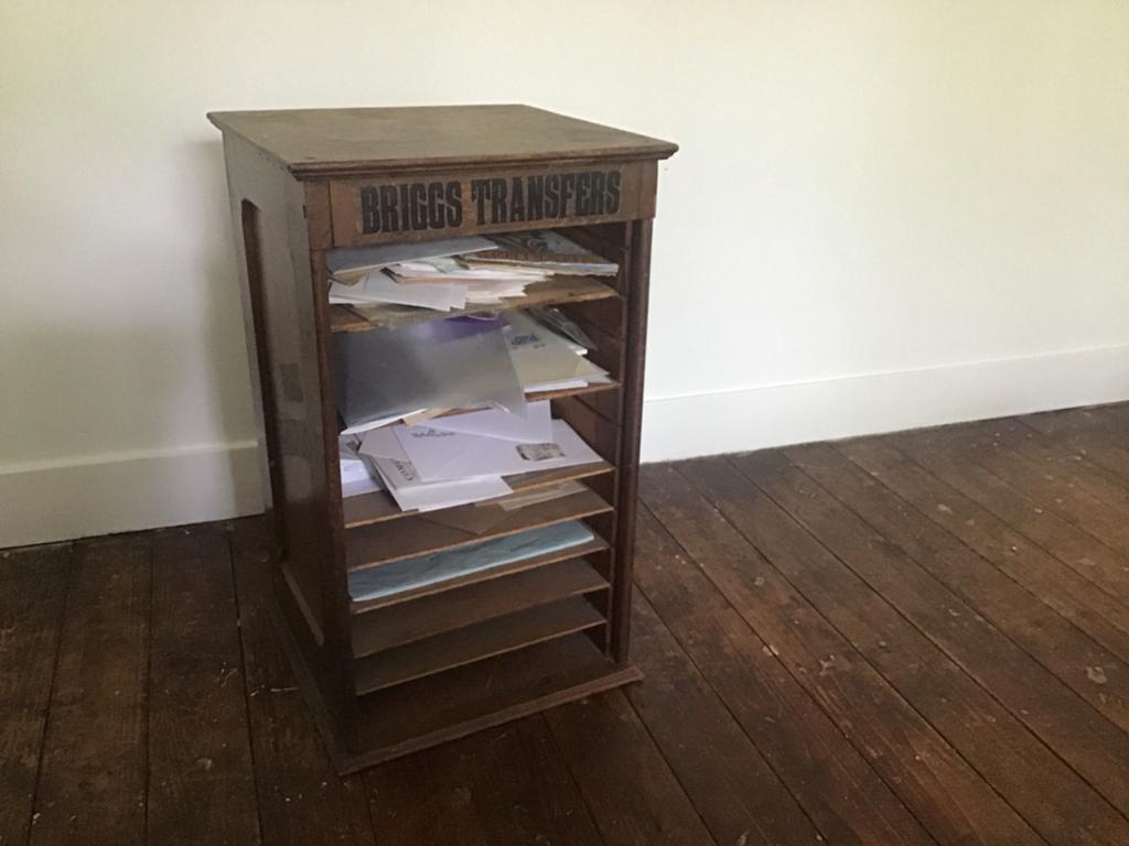 Vintage houten sorteerkast 'Briggs Transfers', Ophalen of Verzenden