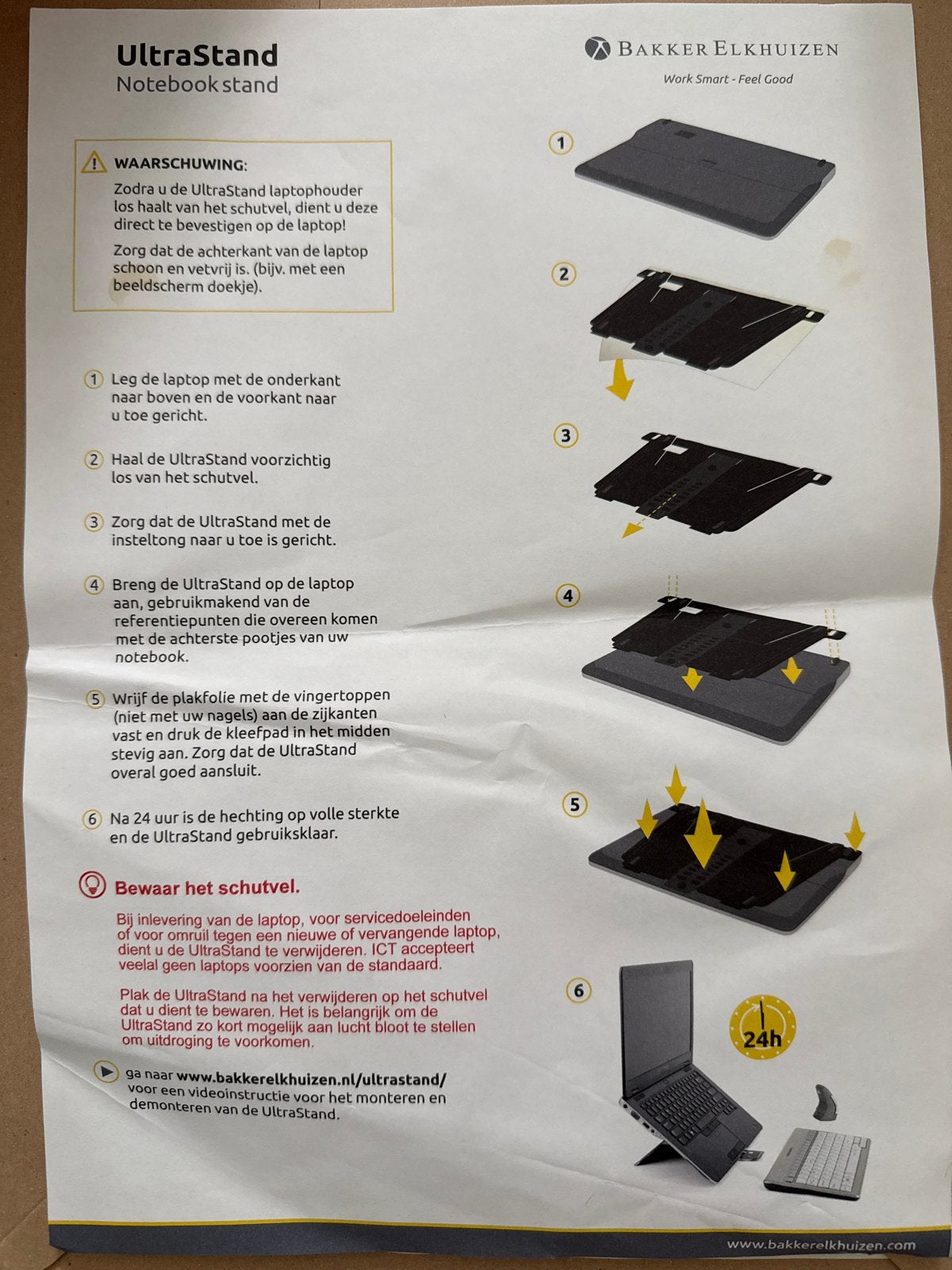 UltraStand 14” Notebookstandaard - Bakker Elkhuizen, Ophalen of Verzenden, Zo goed als nieuw, In hoogte verstelbaar