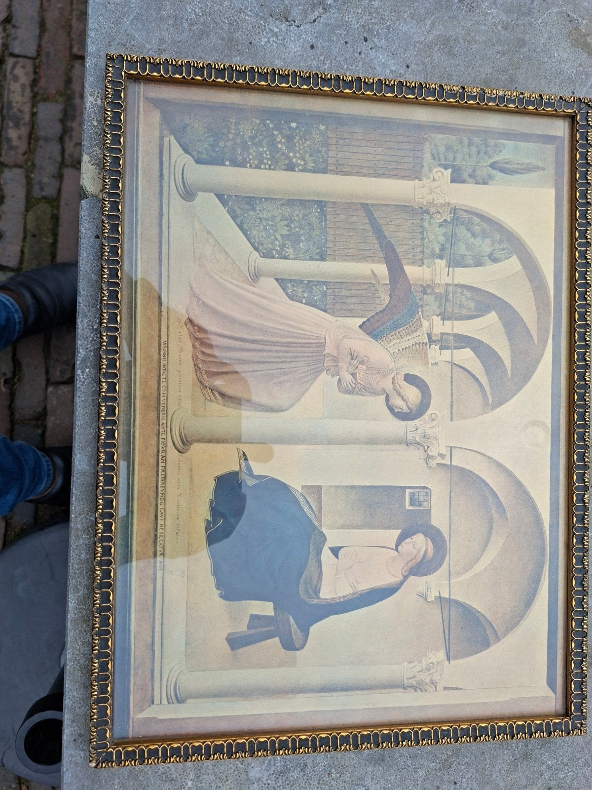Ingelijste reproductie van De Annunciatie door Fra Angelico, Antiek en Kunst, Kunst | Schilderijen | Klassiek, Ophalen