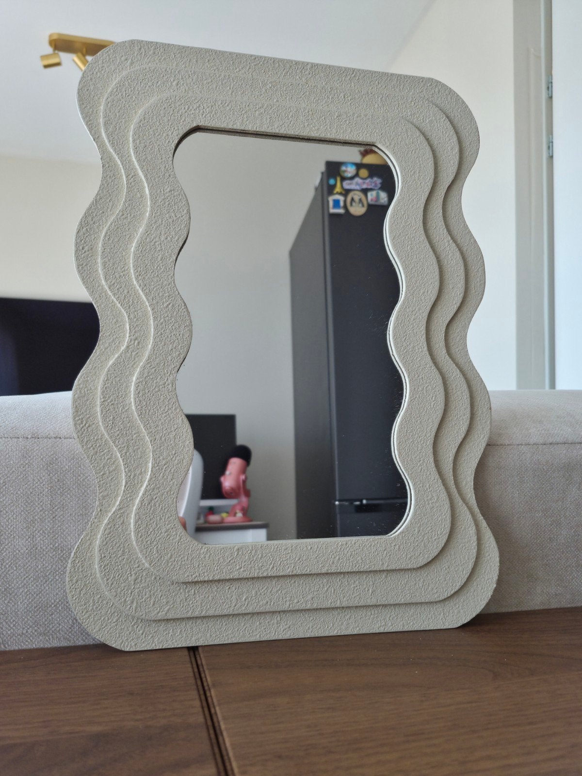 Beige Decoratieve Spiegel, Huis en Inrichting, Minder dan 50 cm, Ophalen of Verzenden, Zo goed als nieuw, Minder dan 100 cm