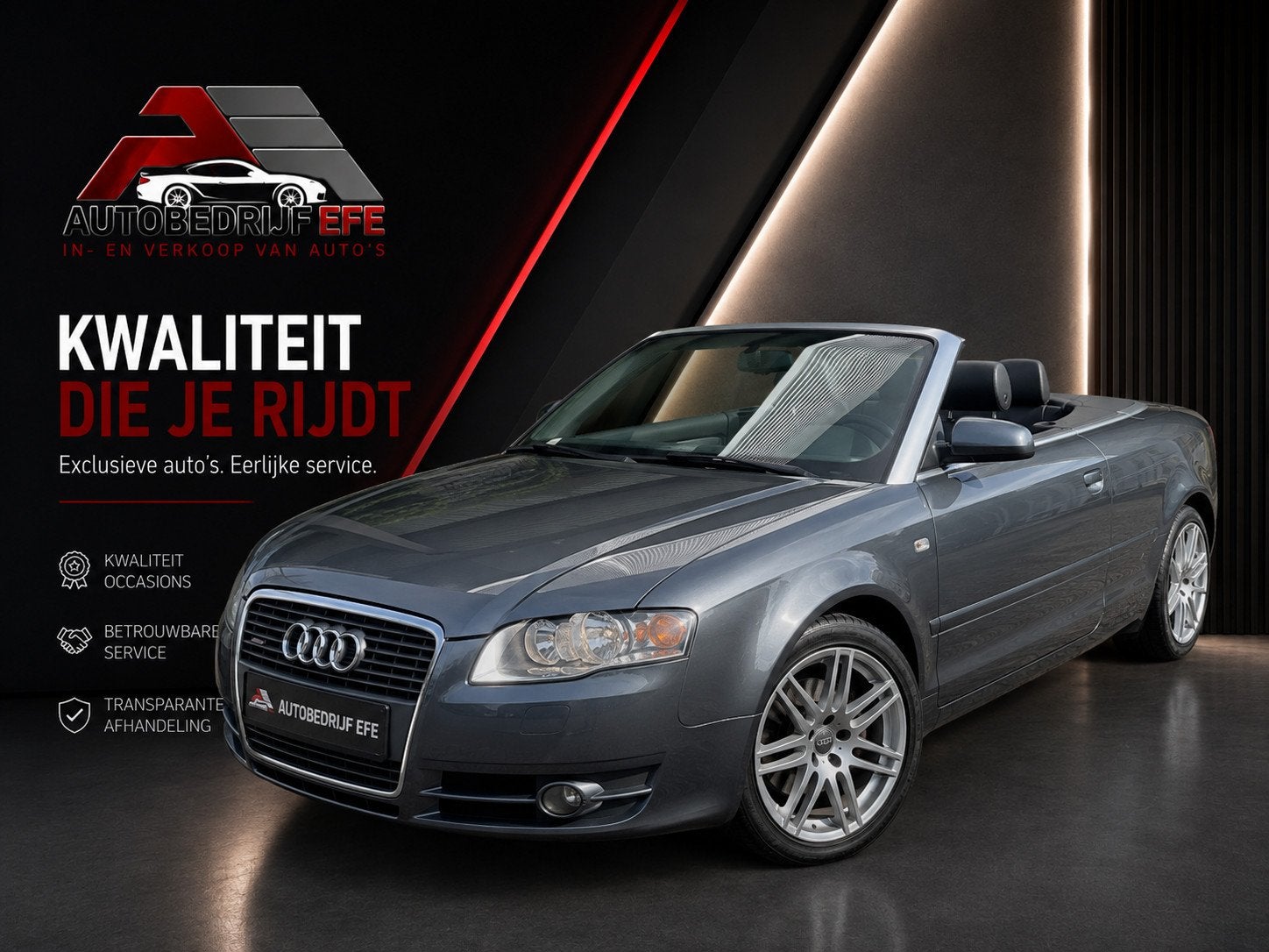 Audi A4 Cabriolet 2.0 TDI Pro Line Clima*Leer*Stoelvrmng*C.c, Voorwielaandrijving, Gebruikt, Zwart, 4 cilinders