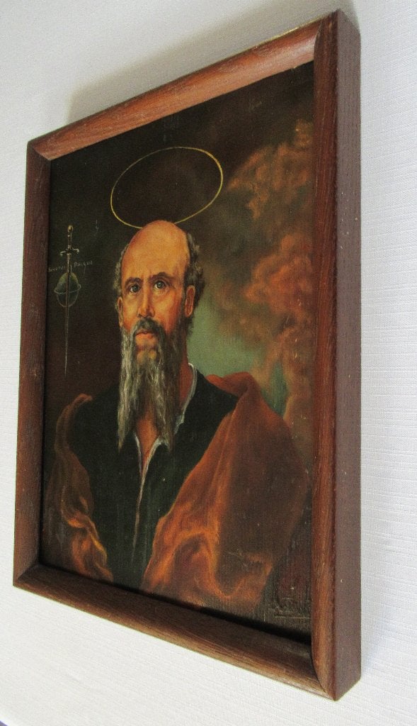 A. De Wit klassiek olieverf schilderij paneel apostel Paulus, Antiek en Kunst, Verzenden