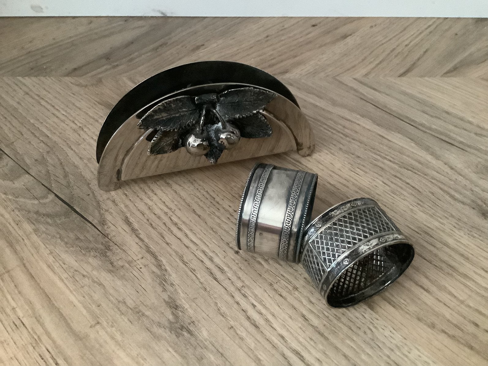Zilver servet ringen en servet houder, Ophalen of Verzenden, Zilver