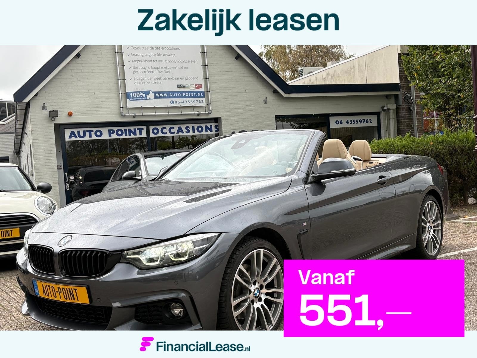 BMW 4-serie Cabrio 430i XDRIVE 250PK HARDTOP/HUD/AIRSCARF, Automaat, Gebruikt, 4 stoelen, Bedrijf