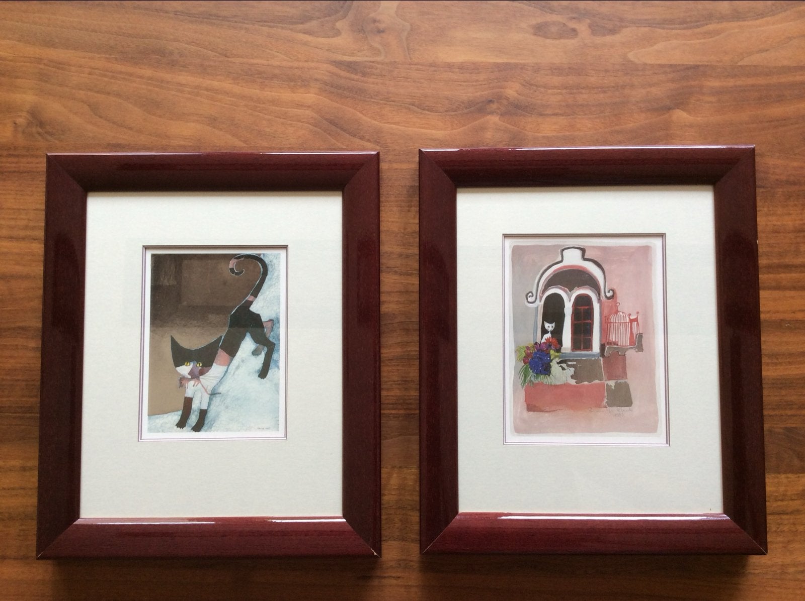 2 Kattenprints - Rosina Wachtmeister (vraagprijs= set prijs), Ophalen of Verzenden, Ingelijst