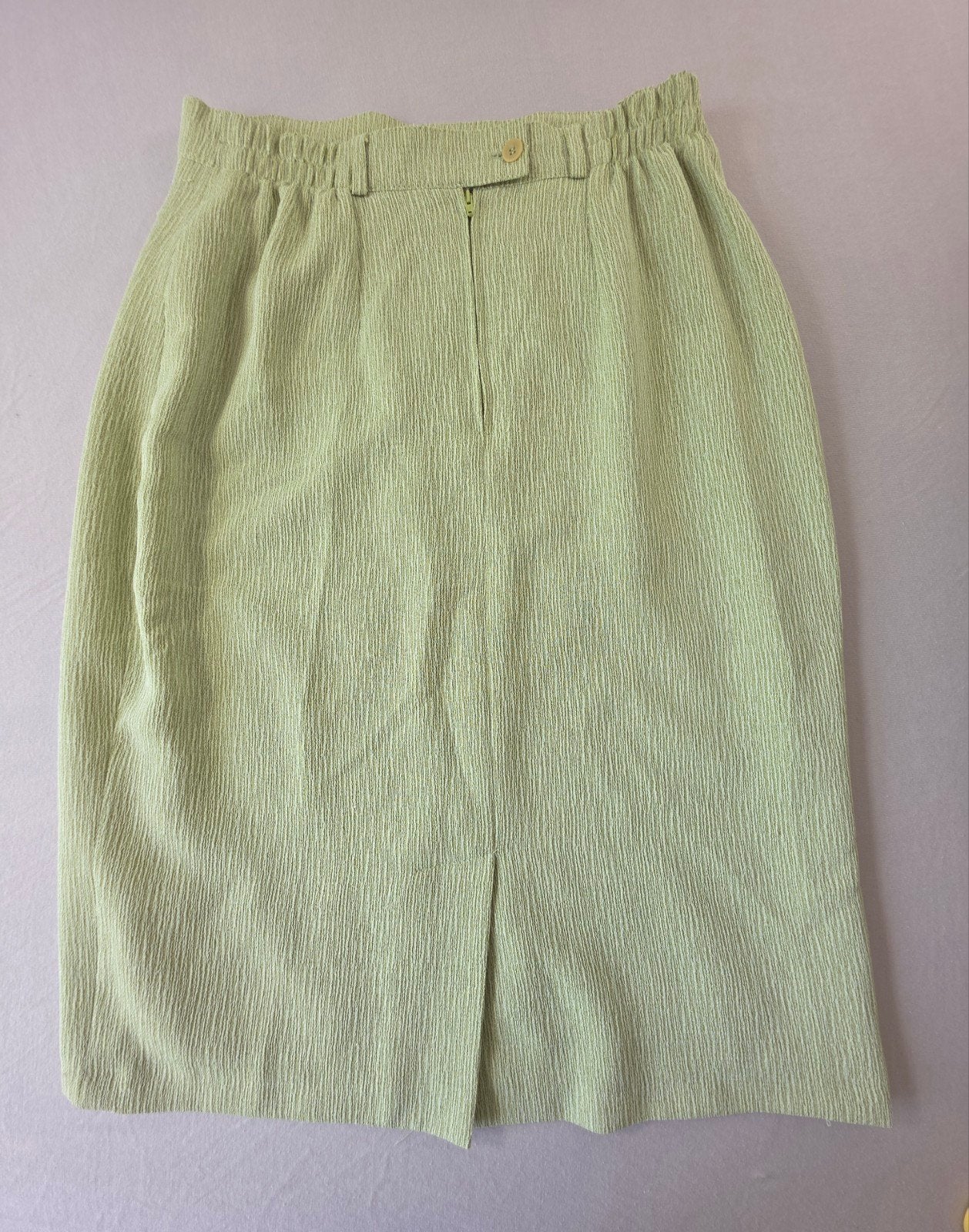 Nathalie Andersen Crêpe Rok Maat 42/44 (L) Lichtgroen, Onbekend adres, Frankrijk, Verzenden, Maat 42/44 (L), Zo goed als nieuw