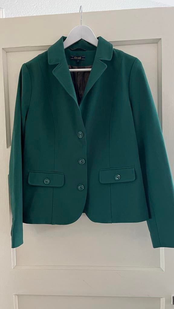 King Louie flessengroen colbert maat 42, nieuwstaat, Kleding | Dames, Jasjes, Kostuums en Pakken, Maat 42/44 (L), Ophalen of Verzenden