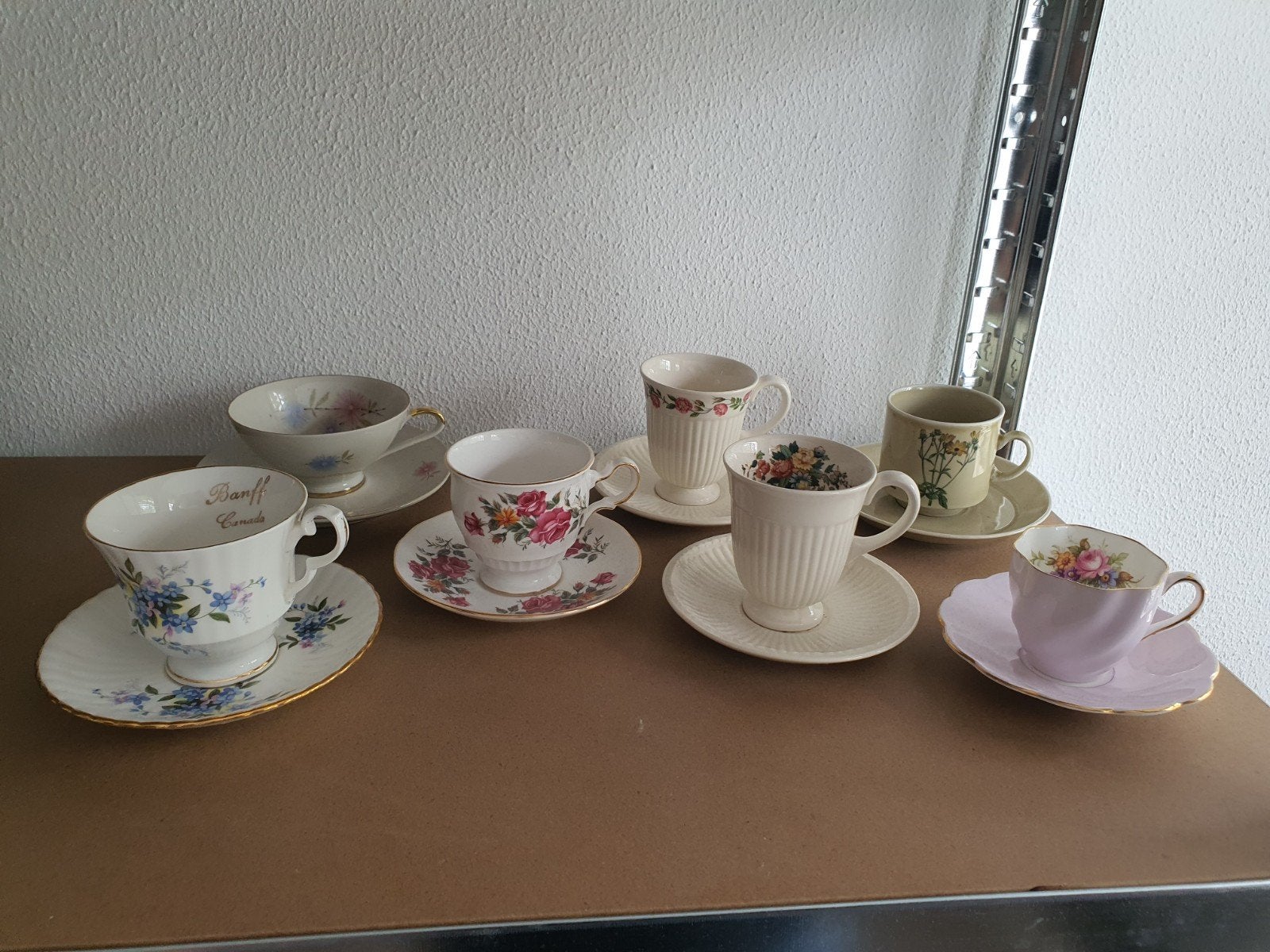 Diverse Antiek 7 setjes van kop&schotel, Antiek en Kunst, Ophalen of Verzenden
