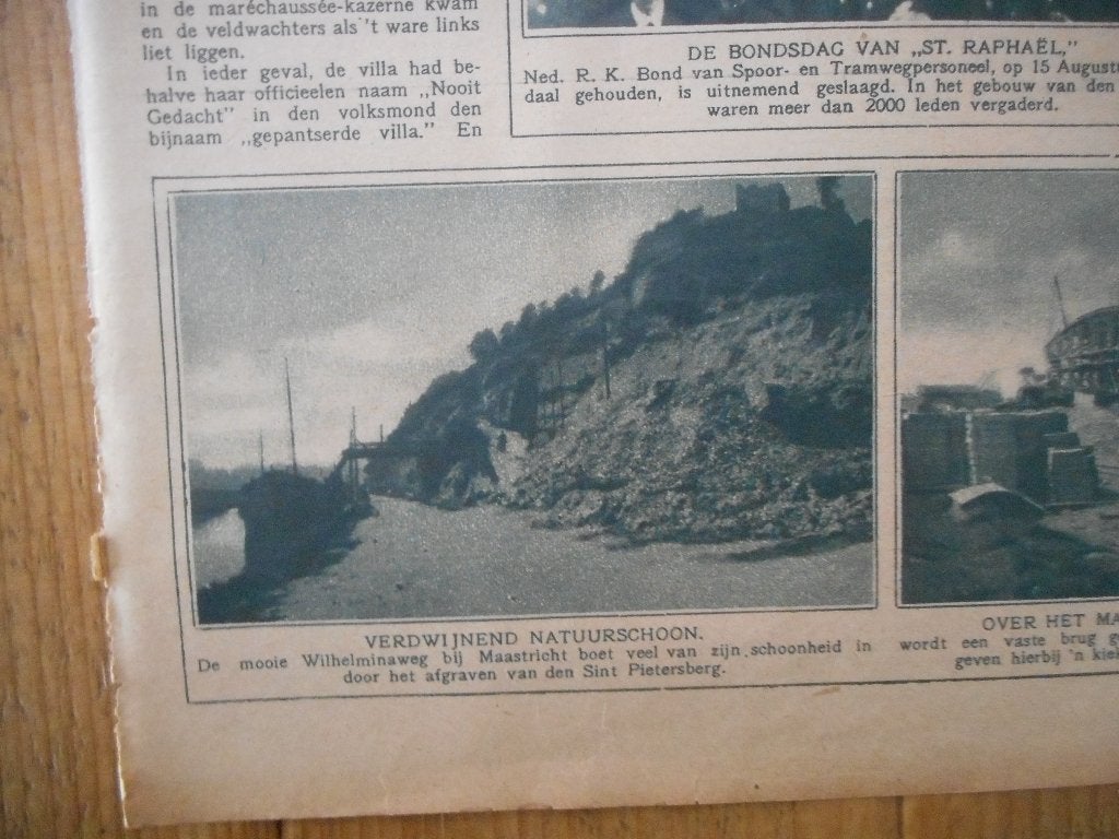 Maastricht. St. Pietersberg. Afgraving. 1923., Verzamelen, Ophalen of Verzenden, 1920 tot 1940, Nederland, Knipsel(s)