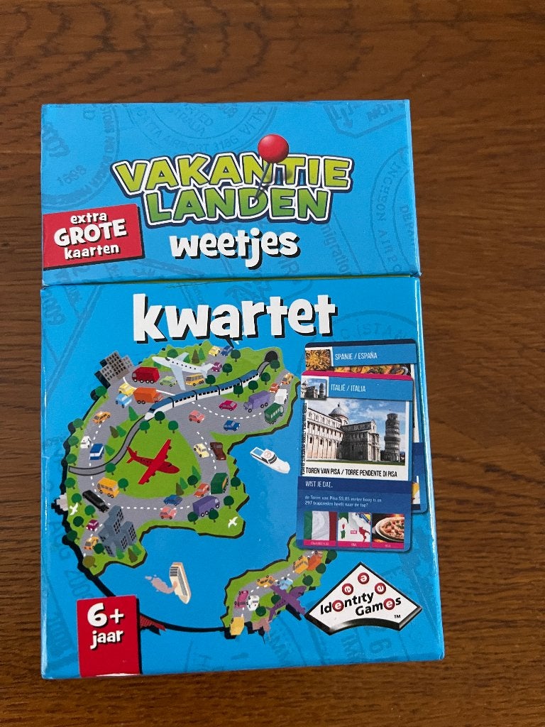 Kwartet "Vakantielanden weetjes" als Nieuw, Verzamelen, Speelkaarten, Jokers en Kwartetten, Ophalen of Verzenden, Zo goed als nieuw