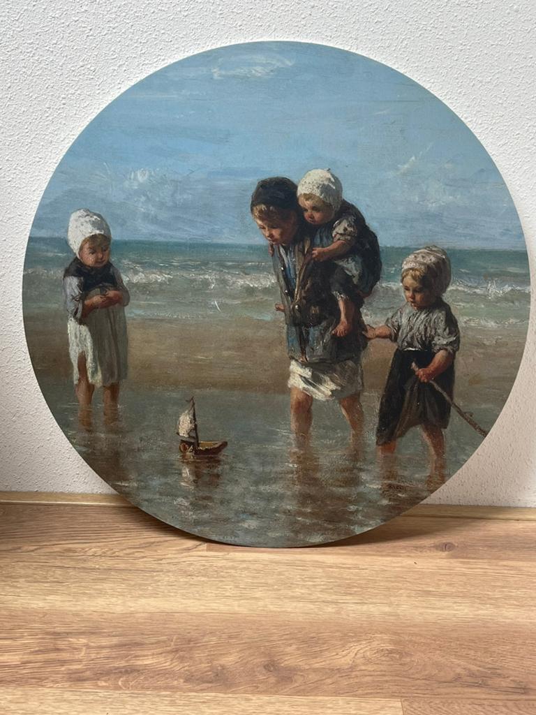 Muurcirkel Kinderen der zee - Jozef Israëls, Antiek en Kunst, Ophalen of Verzenden