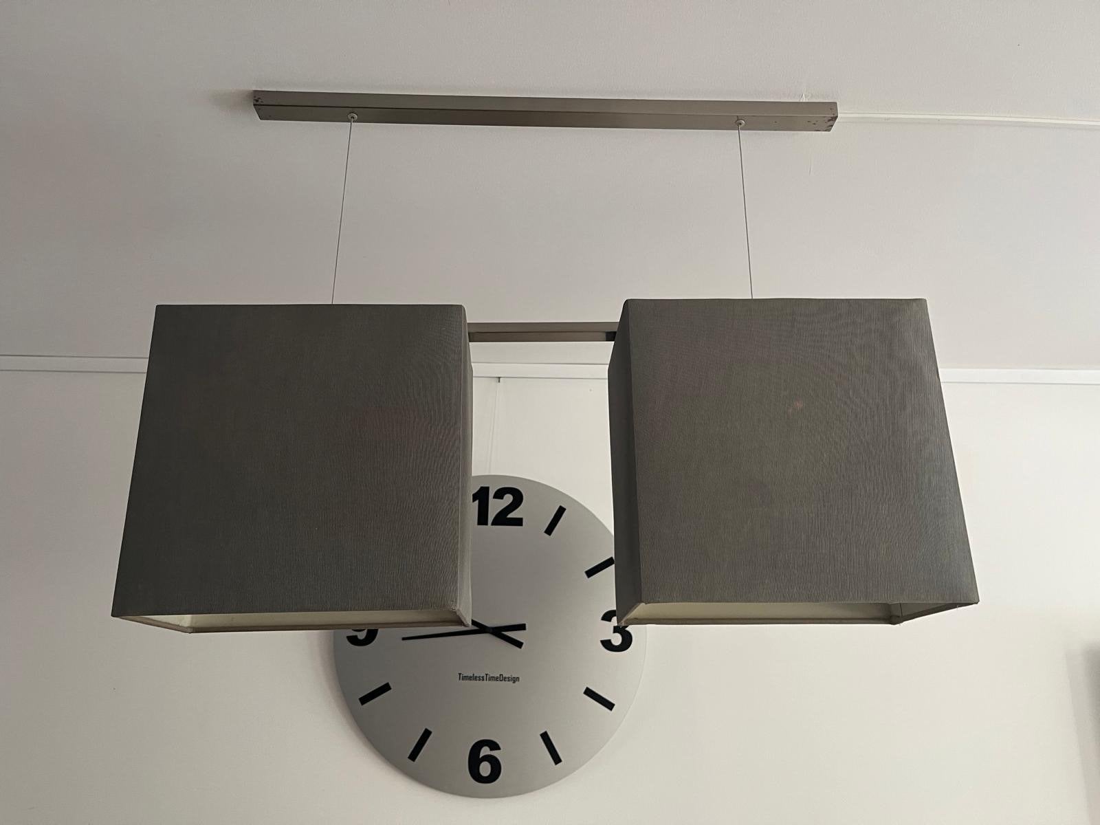 Hanglamp met twee kappen. Klein prijsje., Ophalen, Gebruikt, Metaal, E27 (groot)