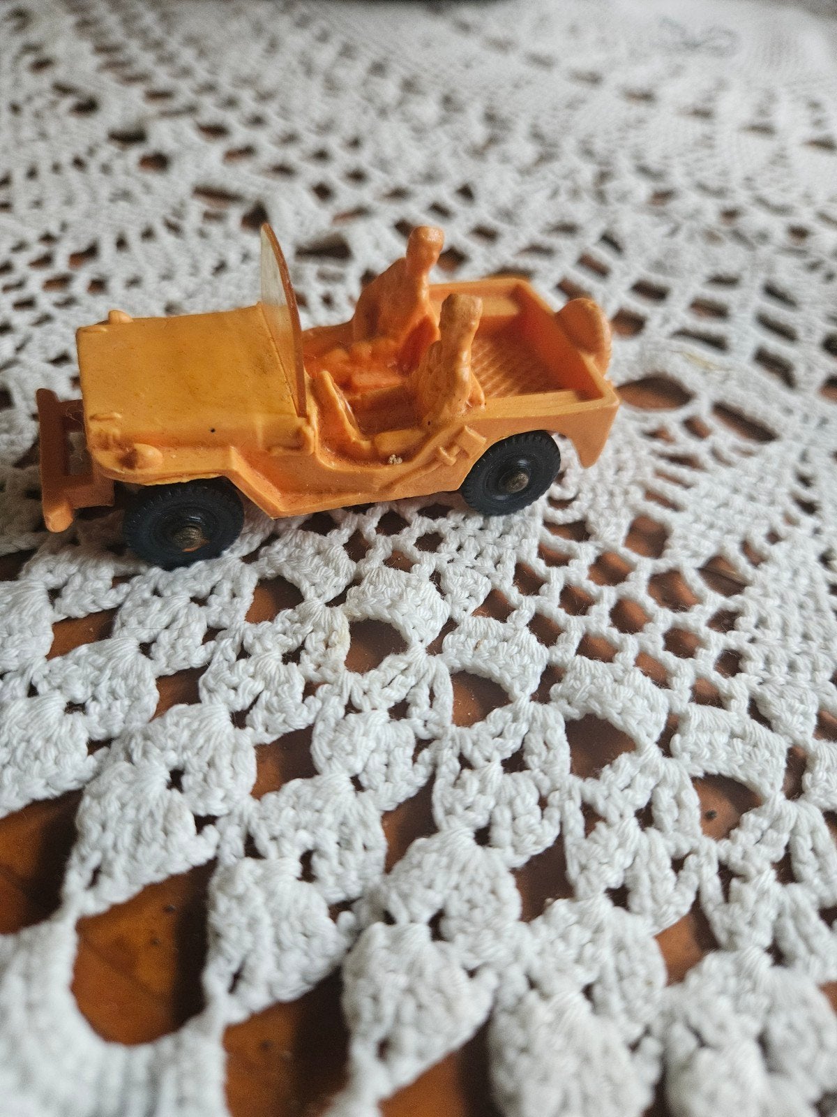 Vintage Tomte Spardal Jeep - Oranje Speelgoedauto, Ophalen of Verzenden, Gebruikt