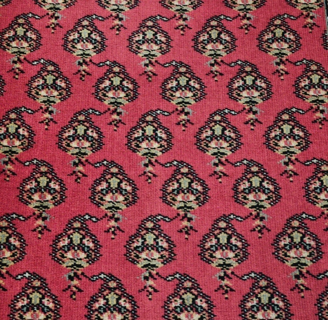 Vintage oosters wol tapijt loper Pink Paisley 69x335cm, Gebruikt, Crème, Www.hypepopup.nl, Www.hypepopup.nl