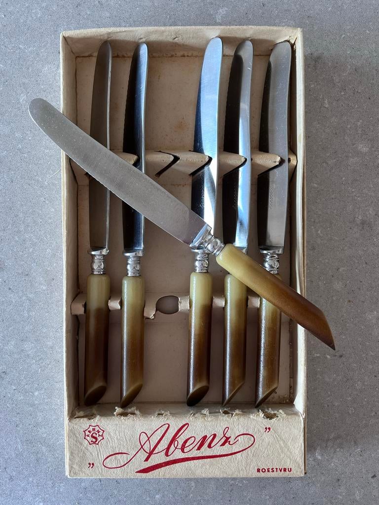Abenz messenset, 6 stuks, roestvrij, Antiek en Kunst, Ophalen of Verzenden