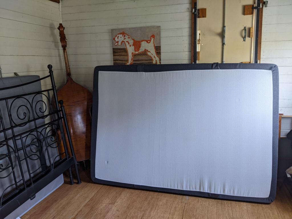 Emma 02 matras + metalen bed, Ophalen, Gebruikt, Tweepersoons, 140 cm