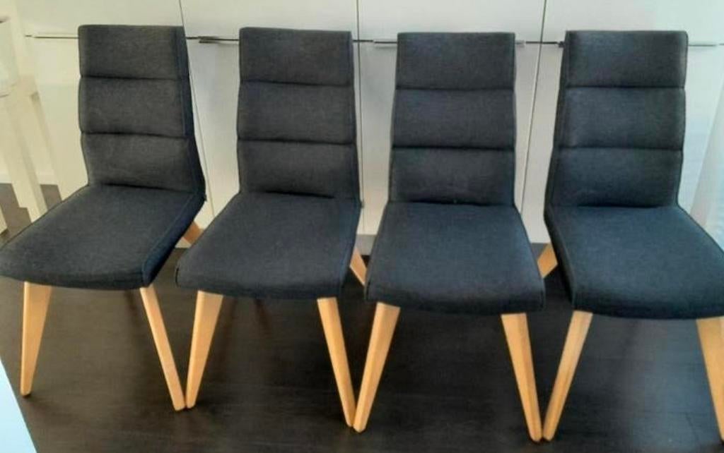 4 Antraciet grijs grijze stoelen eetkamerstoelen XOOON, Huis en Inrichting, Stoelen, Ophalen, Zo goed als nieuw, Grijs, Vier