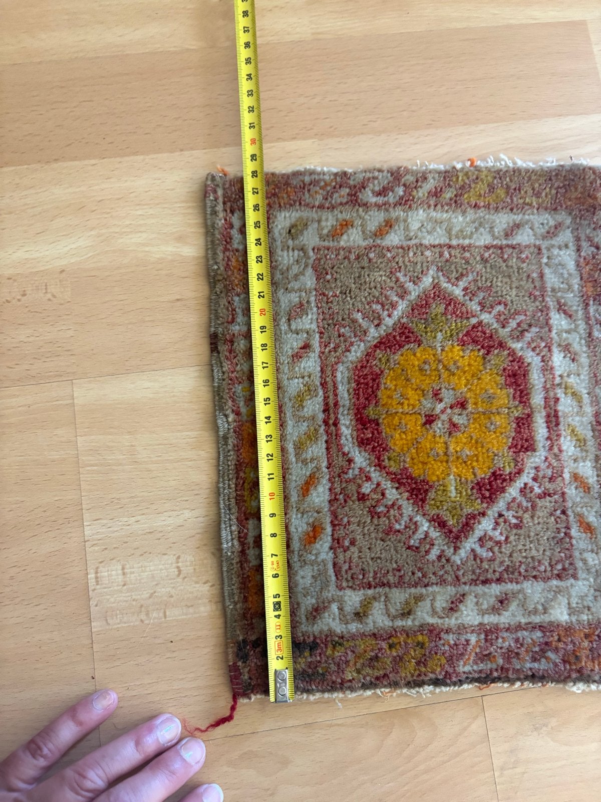 Set van 2 kleine oosterse tapijtjes - Beige/Rood, Ophalen, Minder dan 50 cm, Gebruikt, Beige