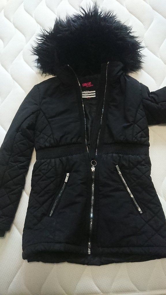 CoolCat winterjas zwart 146-152 meisje, Meisje, Coolcat, Ophalen of Verzenden, Zo goed als nieuw
