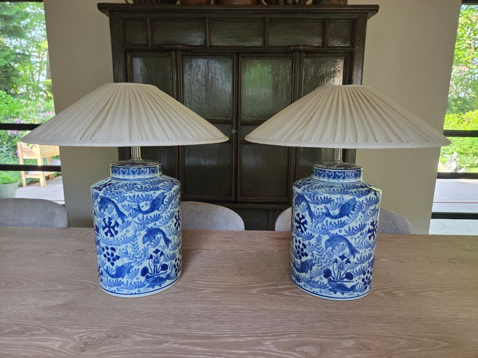 Tafel lamp, Ralph Lauren Sfeer x2., Huis en Inrichting, Lampen | Lampenkappen, Ophalen of Verzenden, Nieuw, Rond