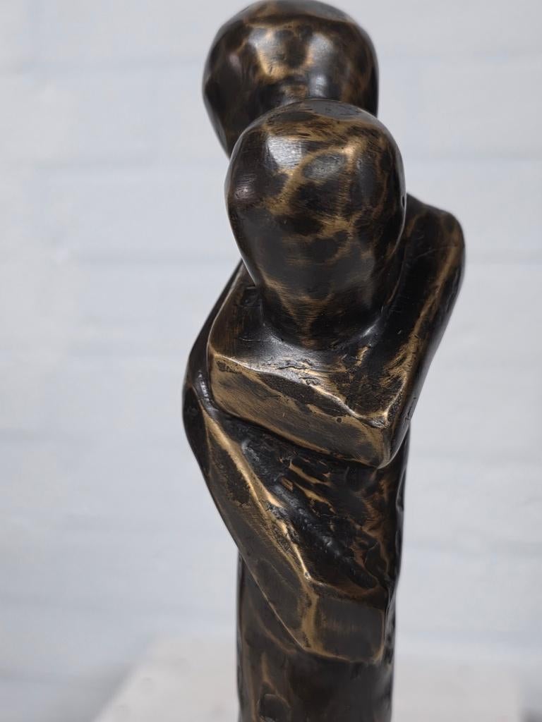 KOPPEL / DE KUS / ABSTRACT/ Bronzen beeld, Antiek en Kunst, Ophalen of Verzenden, Handgemaakt, Brons